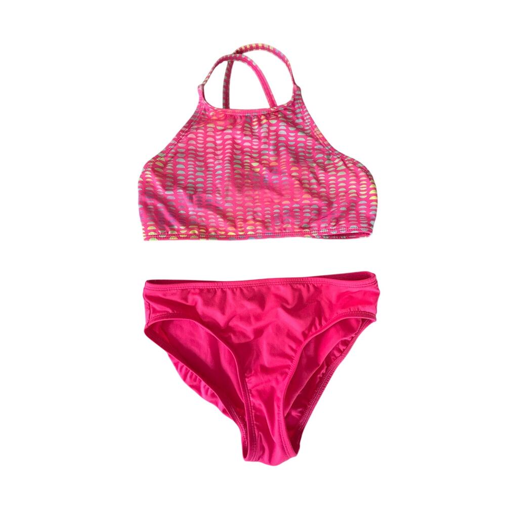 Lands End pink two piece bathing suit size 8